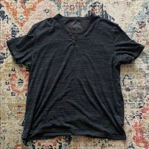 Lucky Brand Short Sleeve Heathered Henley